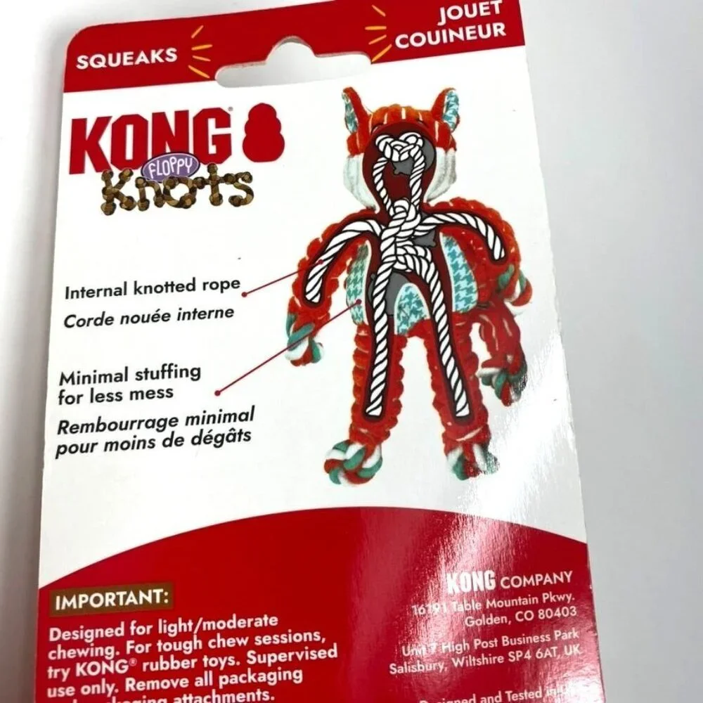 KONG Halloween Floppy Knots Fox Dog Animal Chew Toy Small Medium